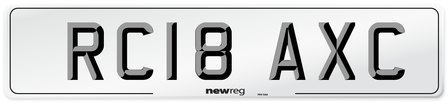 RC18 AXC Number Plate from New Reg